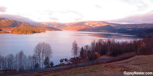 The view from our train window outside of Oslo, Norway