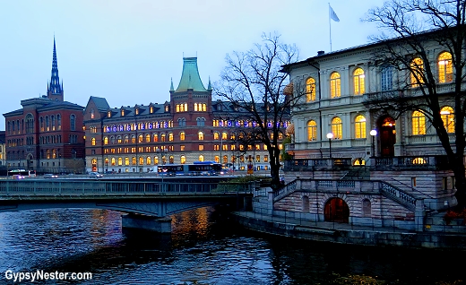 Stockholm, Sweden at dusk