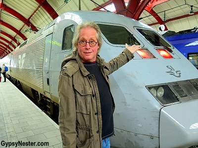 David shows us around the train in Sweden! GypsyNester.com