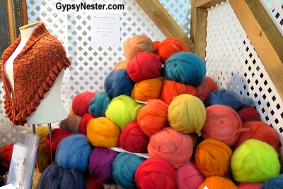 Vibrant colored yarn at the Sheep and Wool Festival in Rhinebeck, New York