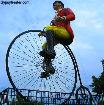 The fiberglass bicylist mascot of Sparta, Wisconsin
