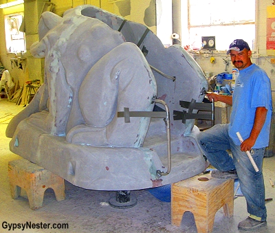 A fiberglass technician shows us how molds are made at F.A.S.T. corporation in Sparta, Wisconsin