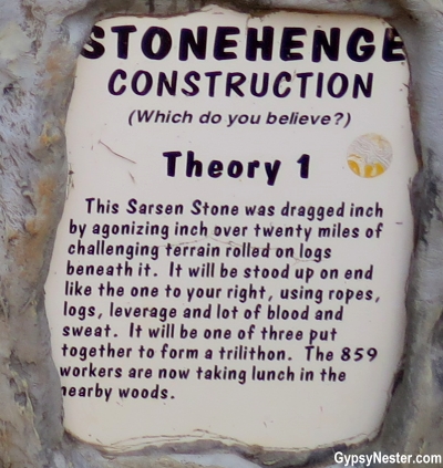 Funny sign at Foamhenge in Natural Bridge, Virginia