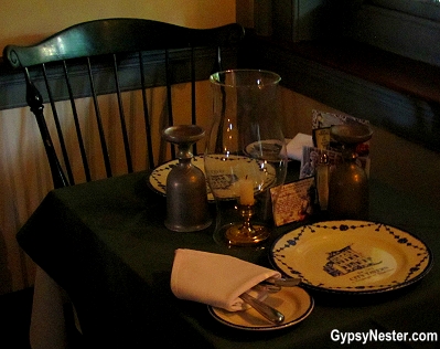 Table setting at City Tavern in Philadelphia