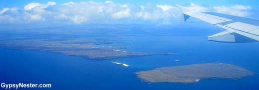 Our first glimpse of the Galapagos Islands