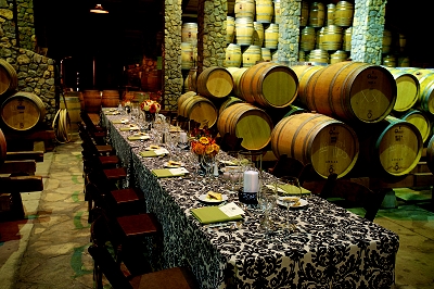 Dinner in the Barrel Room at Sanford Winery