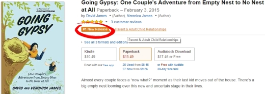Going Gypsy debuts at #1 New Release on Amazon!