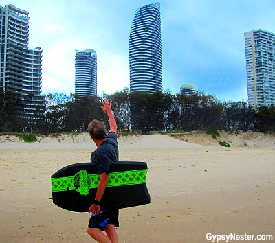 Peppers hotel from the beach in Gold Coast, Queensland, Australia
