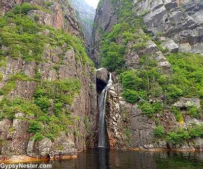 Waterfall on Western Brook Fjord, Gros Morne National Park, Newfoundland