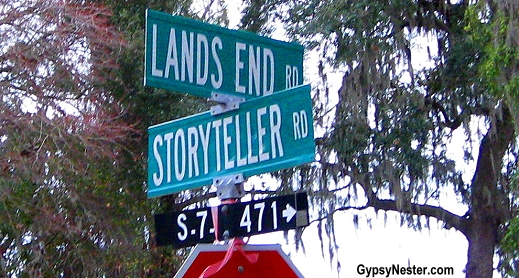 The crossroads of Lands End and Storyteller Roads in Gullah Country