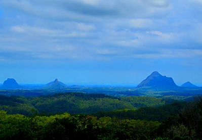 The Glasshouse Mountains in the Hinterlands of Queensland, Australia