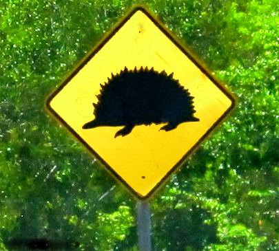 Akidna road sign in the Hinterlands of Queensland, Australia