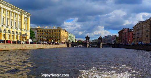 Cruising the canals of St. Petersburg, Russia