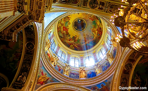 Looking up into the dome of St. Isaac's Catherdral in St. Petersburg, Russia