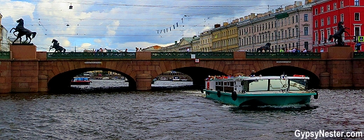 Anichkov Bridge is perhaps the most famous of St. Petersburg's hundreds of bridges
