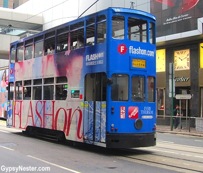 The trolleys are affectionately known as ding dings in Hong Kong, China