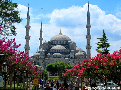The Blue Mosque from Sultanahmet Square in Istanbul, Turkey