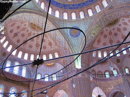 Inside the The Blue Mosque in Istanbul, Turkey