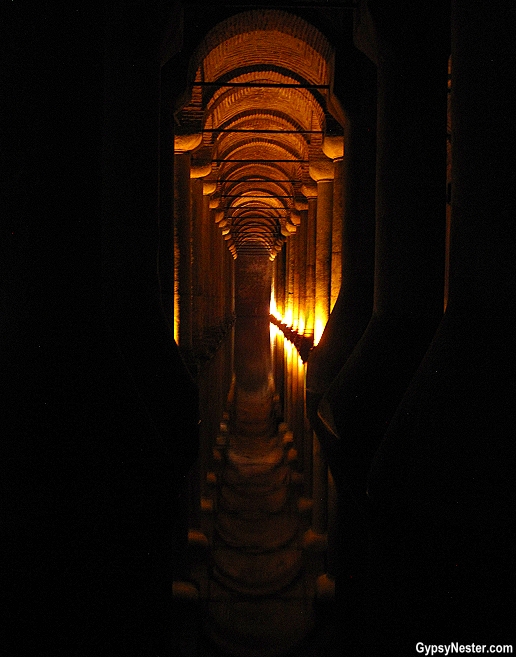 The relatively small amount of water remaining in the Basilica Cistern lends to fun reflection photography!