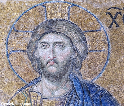 Christian mosiac in Hagia Sophia in Istanbul, Turkey