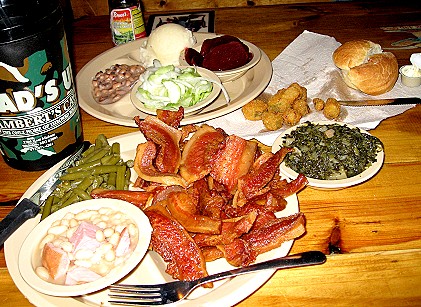 Hog jowl and crazy amounts of food at Lamert's cafe Sikeston Missouri