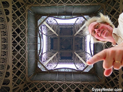 Straight up from under the Eiffel Tower! GypsyNester.com