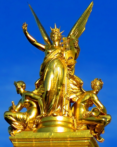 Golden statue atop the Paris Opera House