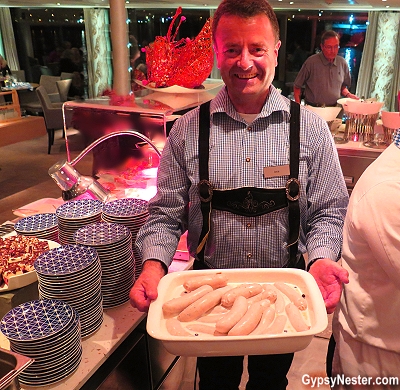 Sausages during Taste of Germany on Viking's Odin