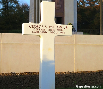 Headstone of General George Patton at Luxembourg American Cemetery