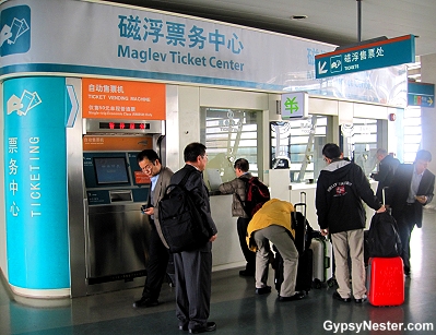 Getting tickets for the Maglev in Shanghai, China