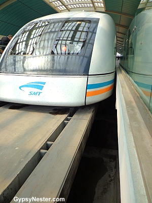 The track of the Maglev train in Shanghai, China