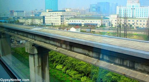 The track of the Maglev train in Shanghai, China