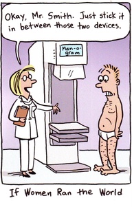 October is Breast Cancer Awareness Month - get your mammograms ladies! Here's a bit of humor to make it easier for you to get through it! 