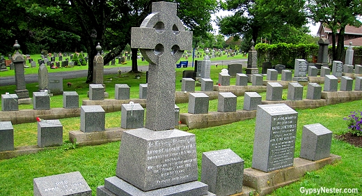 The graveyard were the Titanic Victims are buried in Halifax, Nova Scotia