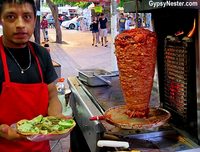 Tacos al pastor in Cancun Mexico