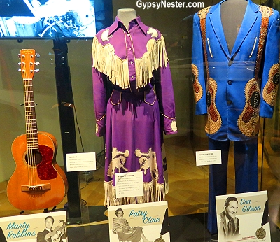 Costumes from Patsy Cline and Don Gibson at the Country Music Hall of Fame in Nashville