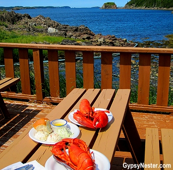 Lobster picnic lunch in Newfoundland