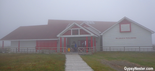 Cape St. Mary's Ecological Reserve Interperative Center in the heavy fog