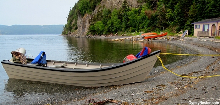 A traditional Newfoundland dory! We took a took of Bay of Islands in it!