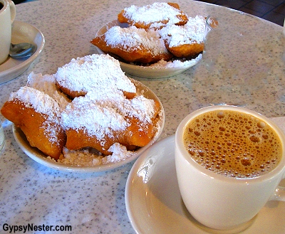 Beignets at Cafe du Monde in New Orleans, Louisiana