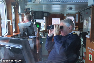 Our captain keeps us safe while navigating the fjords on our Norway in a Nutshell tour