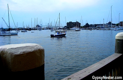 The deck on Aquidneck Lobster Company in Newport, Rhode Island