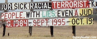 Signs at the Nemechek Ranch in Perry, Oklahoma, Noble County. GypsyNester.com