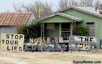 Signs at the Nemechek Ranch in Perry, Oklahoma, Noble County. GypsyNester.com