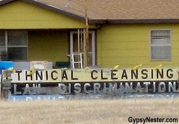 Signs at the Nemechek Ranch in Perry, Oklahoma, Noble County. GypsyNester.com