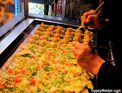 Making Takoyaki in Osaka, Japan