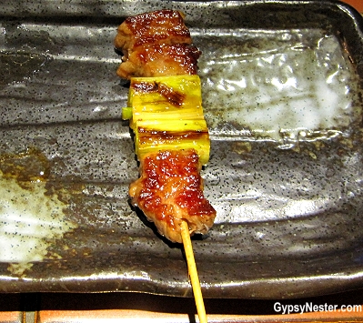 All food is on a stick at this restaurant in Osaka, Japan!