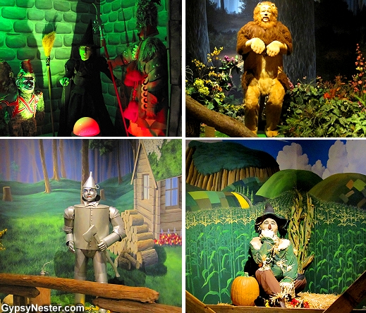 The Wicked Witch, Tin Man, Scarecrow, and Cowardly Lion at The Oz Museum in Wamego, Kansas
