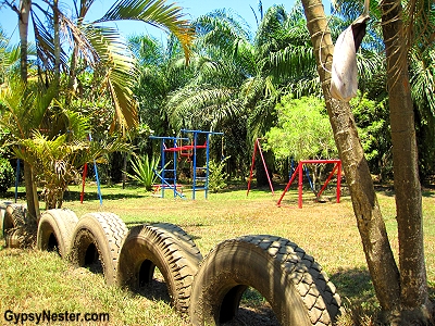 The playground at a palm plantation school in Costa Rica