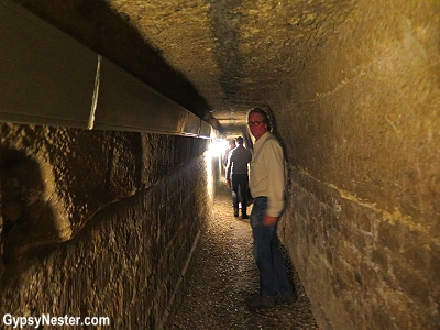 It's a tight fit getting inside the Paris Catacombs